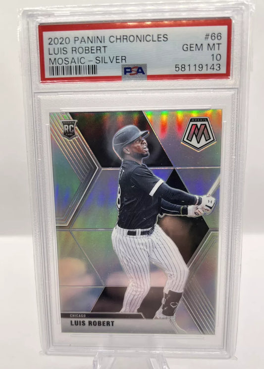 2020 PANINI MOSAIC LUIS ROBERT Rookie RC #66 SILVER PRIZM  PSA 10 LOW POP 52