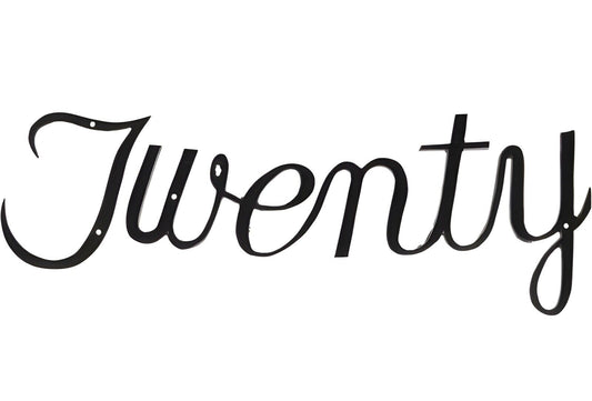Script Style Address House Numbers Written Word Cursive Twenty Size 21”W 6”H