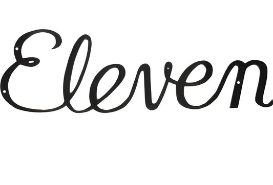 Script Style Address House Numbers Written Word Cursive Eleven Size 17”W 6”H