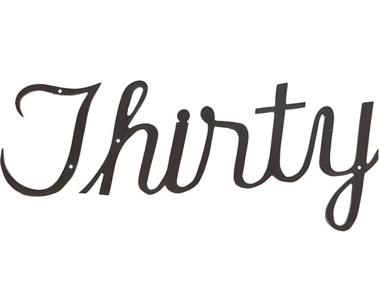 Script Style Address House Numbers Written Word Cursive Thirty Size 21”W 6.5”H
