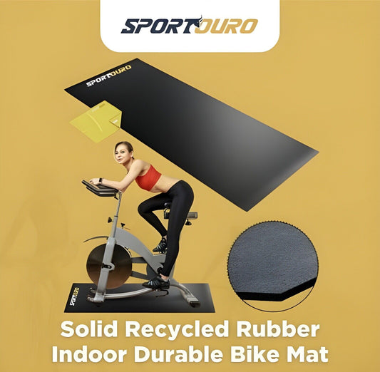 Recycled Rubber Bike Mat 30x72in for Peloton, Wahoo Kickr, CycleOps,