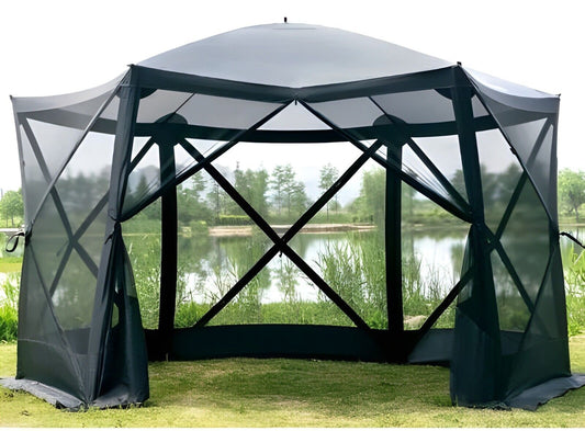 Pop Up Gazebo Screen House Tent for Camping 11.5 ft for 8-10 Person Instant