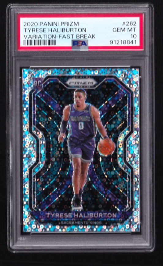 2020-21 Panini Prizm Tyrese Haliburton Fast Break Variation RC #262 PSA 10 GEM