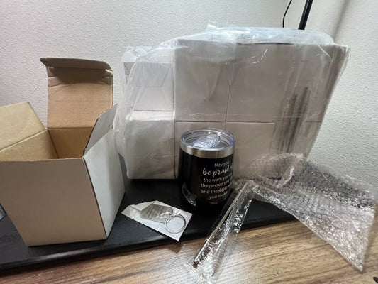 24 Black Tumblers,keychain,straw 12oz May You Be Proud Of The Work You Do Gift