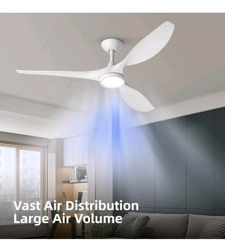 Roomratv Ceiling Fans with Lights,Large Airflow 52inch Modern Ceiling Fan wit...