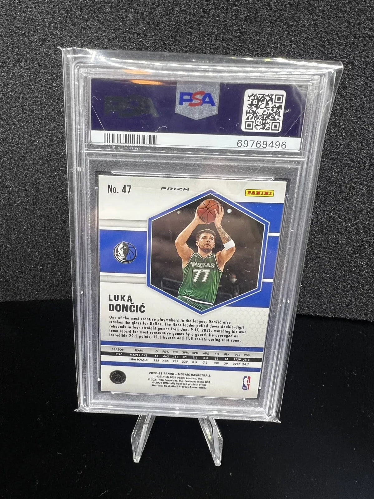 2019-20 Panini Mosaic #47  RED WAVE PRIZM  Luka Doncic PSA 10 LOW POP 36 📈