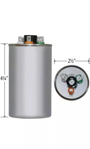 55 + 5 uF MFD x 370 / 440 VAC Motor Run Capacitor AmRad USA2240 - Made in USA