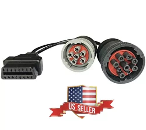 6 Pin J1708 + 9 Pin J1939 to 16 Pin OBD2 OBD-II Adapter Cable Heavy Duty Truck