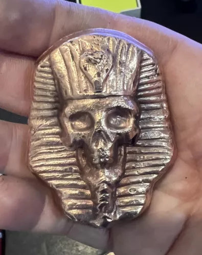 8-10 Oz .999 Copper Art Bullion 3D Skull 💀HAND MADE Great In Hand