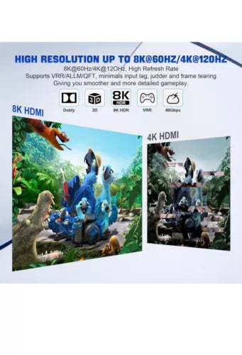 8K HDMI Switch 5 in 1 Out, HDMI 2.1 Switcher Selector 5 Port with IR Remote HDMI