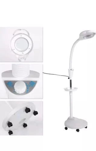 8X Magnifying Floor Stand Lamp Light Magnifier LED Tattoo Beauty Salon Lighting