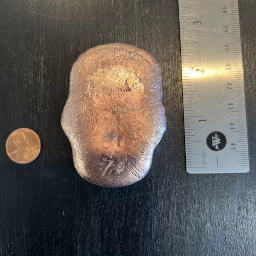 9-11oz Hand Poured & Polished .999 Copper Art Bullion 3D Skull Fast Shipping 💀