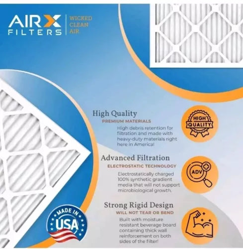 AIRX FILTERS WICKED CLEAN AIR. 14x17 1/2 X 2 Air Filter MERV 11 (4pk)