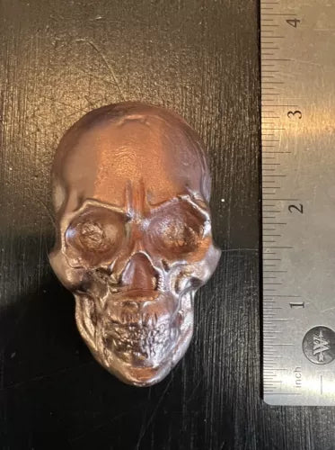 8-10oz. Hand Poured 999 Copper Art Bullion 3D Skull HAND MADE FAST SHIPPING 💀🔥
