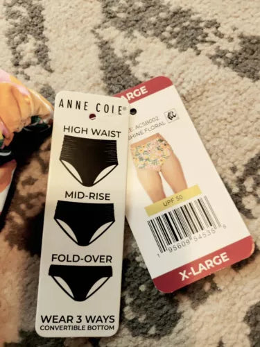 Anne Cole Limited Edition Ladies Convertible High Waist Shirred Swim Bottom XL