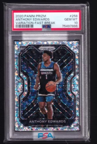 Anthony Edwards 2020-21 Panini Prizm Variation Fast Break Rookie Disco PSA 10 RC