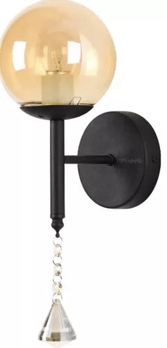 Black Wall Sconce Lighting Mid Century Globe Wall Lamp Bedroom Wall Lights, A...