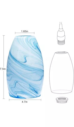 Blue Marble Glass Shades Modern Glass chandeliers Shade Mini Art Glass Pendan...