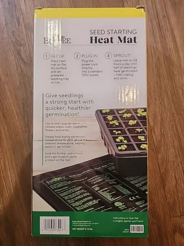 Burpee Seed Starting Heat Mat 20" x 10" Fits All Standard Trays Plant 17.5 Watts