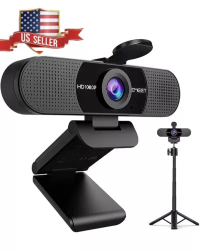 C960 Webcam with Tripod, 1080p with Microphone, Adjustable Height Mini Tripod...