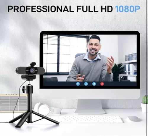 C960 Webcam with Tripod, 1080p with Microphone, Adjustable Height Mini Tripod...