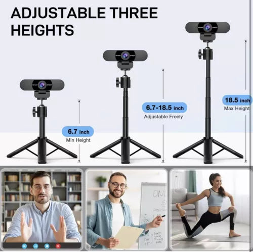 C960 Webcam with Tripod, 1080p with Microphone, Adjustable Height Mini Tripod...