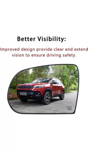 Car Left Rearview Heated Side Mirror Glass for Jeep Cherokee 2014-2019