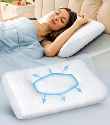 Cervical Memory Foam Bed Pillow, Orthopedic for Neck Pain Ergonomic 24x14x5