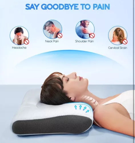 Cervical Memory Foam Bed Pillow, Orthopedic for Neck Pain Ergonomic 24x14x5
