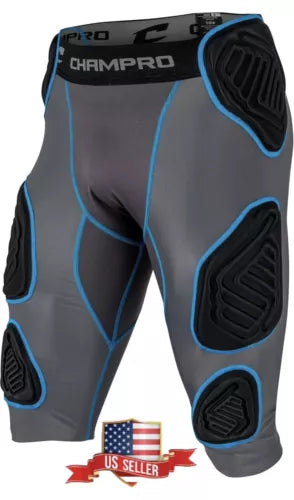 Champro Youth Boys Bull Rush 7 Pad Integrated Football Girdle With Pads FPGU17Y