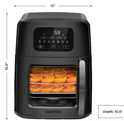 Chefman Auto-Stir Air Fryer Convection Oven +, Moves Food for Even Frying, XL