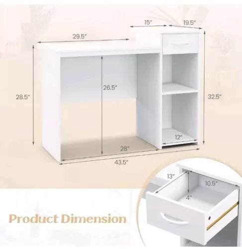 Computer Desk with Drawer Modern Laptop PC Desk