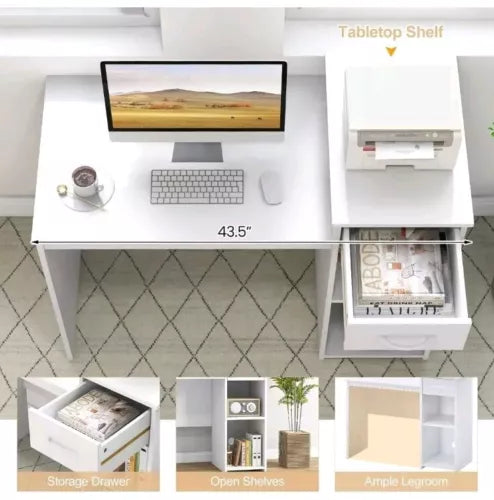 Computer Desk with Drawer Modern Laptop PC Desk