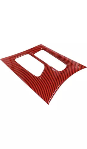 Console Gear Shift Box Panel Trim Cover For Dodge Charger 2015+ Red Carbon Fiber