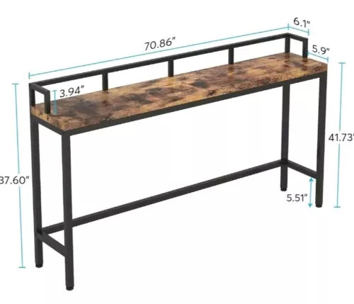 Console Table Behind Sofa Couch, 70.9 inch Long Narrow Entry