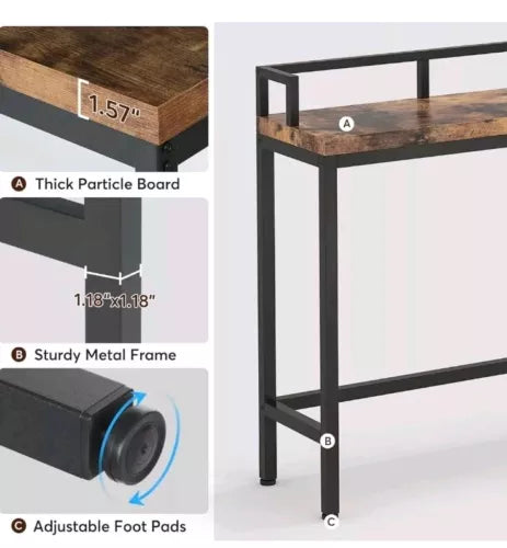 Console Table Behind Sofa Couch, 70.9 inch Long Narrow Entry