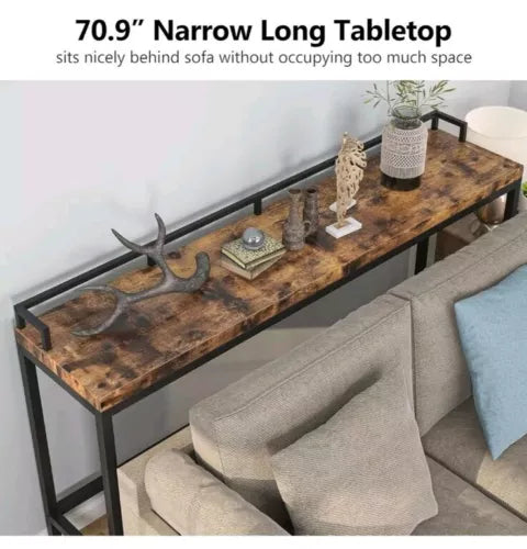 Console Table Behind Sofa Couch, 70.9 inch Long Narrow Entry