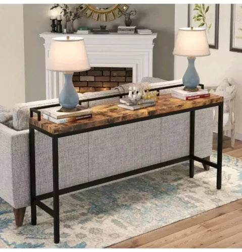 Console Table Behind Sofa Couch, 70.9 inch Long Narrow Entry