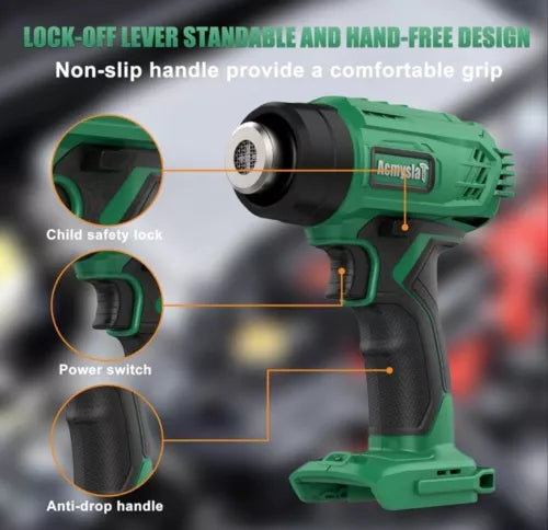 Cordless Heat Gun, 18V MAX Lithium-ion 4.0Ah Battery Hot Air Gun Fast Heating...