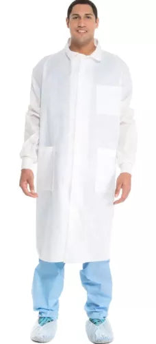 Cs/25  Kimtech A8 10022 Lab Coat w/ Knit Cuffs White Size Large