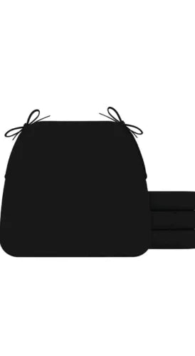 D-Shaped 2'' Thick Chair Cushions, Removable, Machine Washable Cover and Ties, C