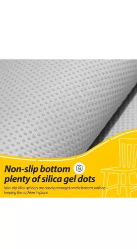 D-Shaped 2'' Thick Chair Cushions, Removable, Machine Washable Cover and Ties, C