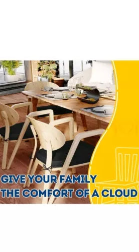 D-Shaped 2'' Thick Chair Cushions, Removable, Machine Washable Cover and Ties, C