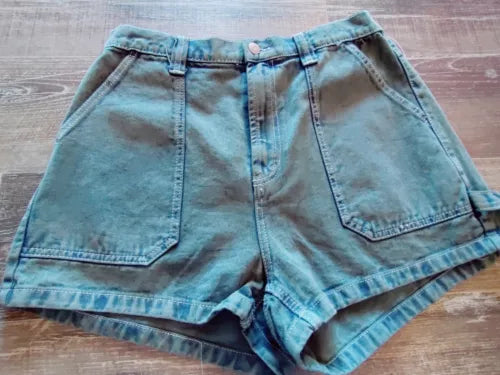 Dark Green Wash Super High Rise Short Wild Fable Utility Size 0