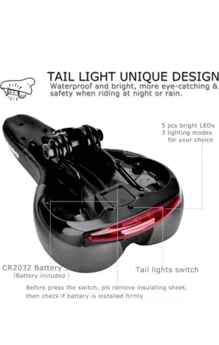 DAWAY Comfortable Men Women Bike Seat C66 Memory Foam Padded Leather Wide Bic...