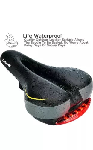 DAWAY Comfortable Men Women Bike Seat C66 Memory Foam Padded Leather Wide Bic...