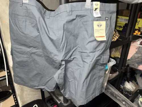 Dockers Men's Tech Cargo Shorts Size 52 Blue-Gray Moisture Wicking Performance