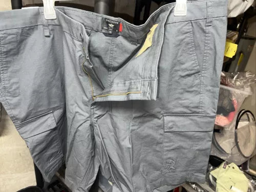 Dockers Men's Tech Cargo Shorts Size 52 Blue-Gray Moisture Wicking Performance
