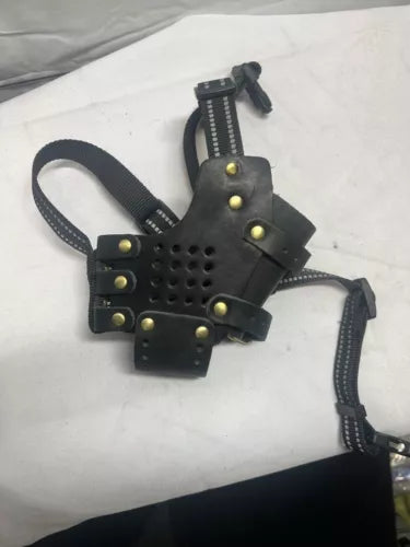 Dog Muzzle, Anti-Escape Leather Basket Muzzle for Medium and Large Dogs.