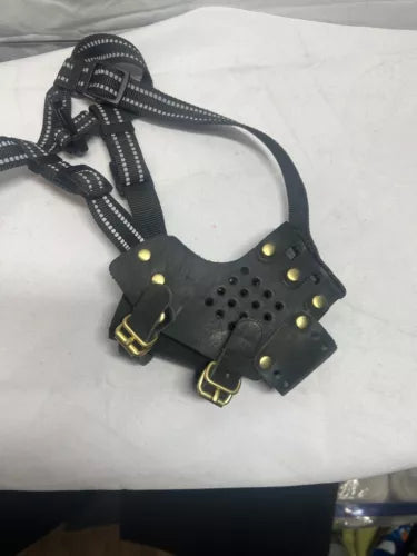 Dog Muzzle, Anti-Escape Leather Basket Muzzle for Medium and Large Dogs.